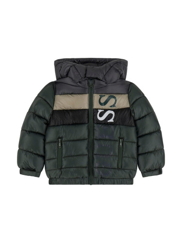 Детско яке в тъмнозелен цвят с лого Guess