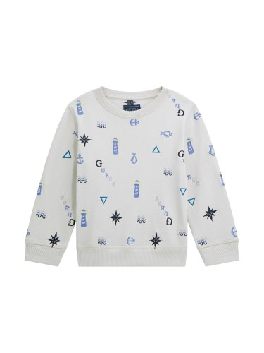 Детска бяла блуза с морски мотиви Guess