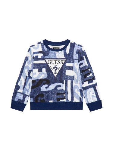 Детска блуза в син цвят с ластични маншети Guess