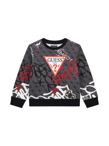 Бебешка блуза с графити в черен цвят Guess
