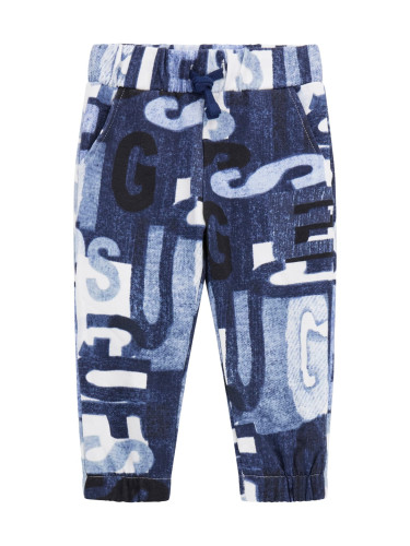 Детско спортно долнище в син цвят с графити Guess
