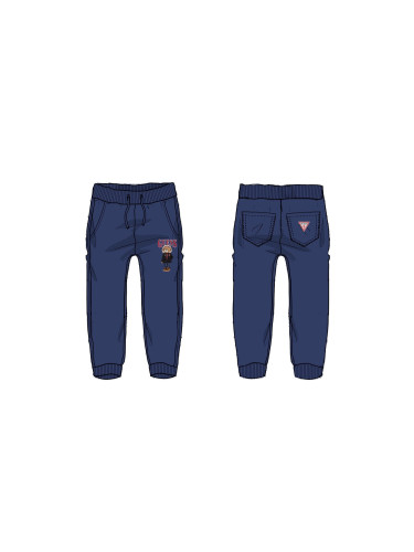 Бебешко спортно долнище в син цвят с мече Guess