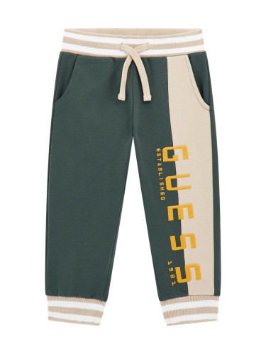 Детско долнище в зелен цвят с раиран ластик Guess