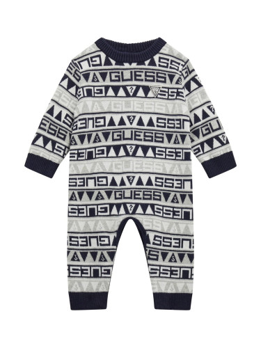 Раиран бебешки гащеризон от плетиво в сив цвят Guess