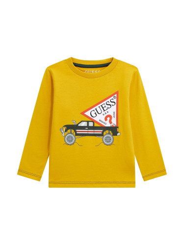 Детска блуза в жълт цвят с камион Guess