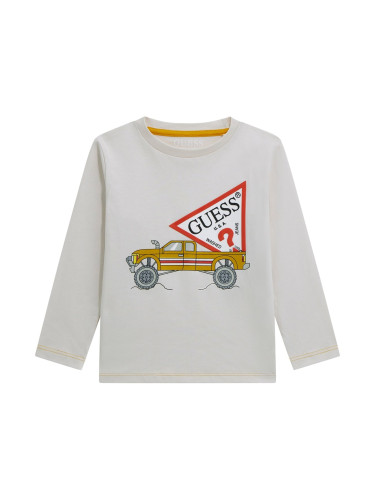 Детска блуза в бял цвят с камион Guess