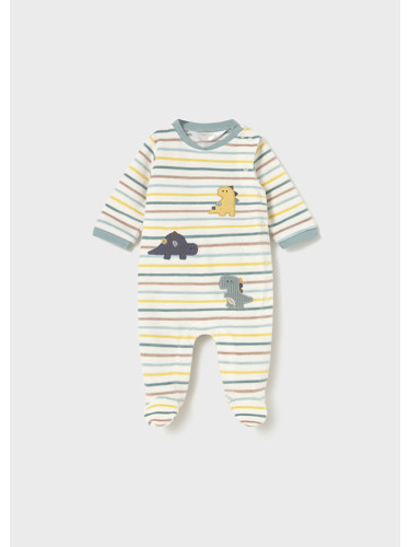 Бебешки плюшен гащеризон на райе с динозаври Mayoral