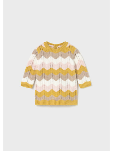 Бебешка плетена рокля в жълто Mayoral