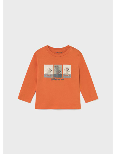 Бебешка блуза в оранжево и щампа Mayoral