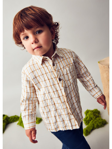 Бебешка блуза каре горчица с яка Mayoral