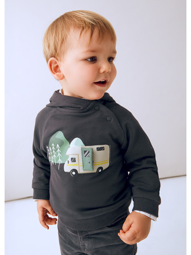 Бебешки суитшърт с качулка в тъмносив цвят  Mayoral