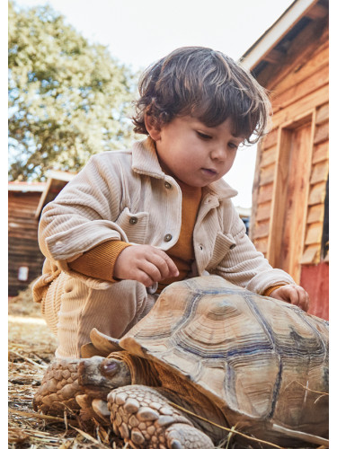 Бебешка рипсена връхна риза в бежово Mayoral