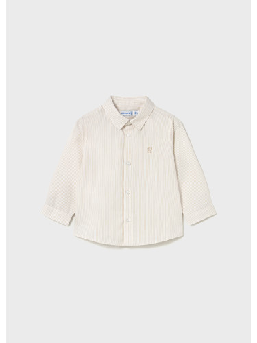 Бебешка риза в бежов цвят с дълъг ръкав Mayoral