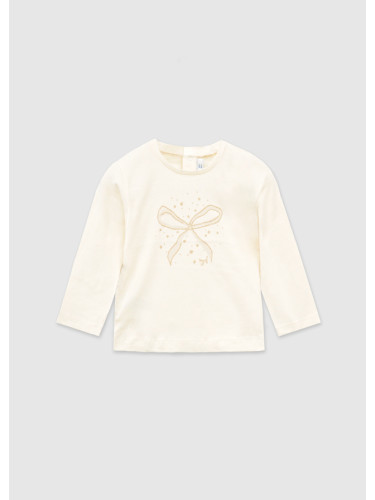 Бебешка блуза с дълъг ръкав в цвят екрю с панделка Mayoral