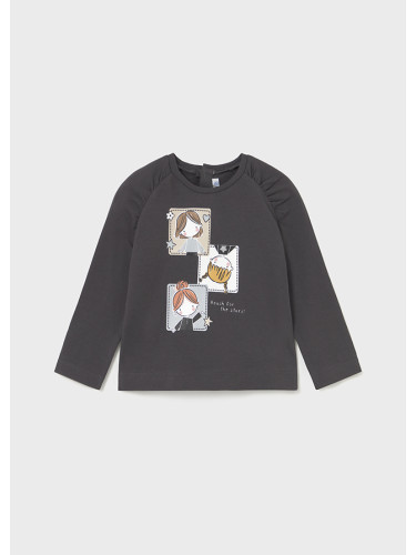Бебешка блуза в графитен цвят с ефект на ръкавите Mayoral