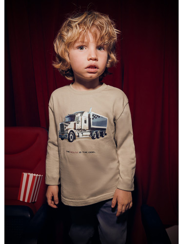 Детска блуза в бежов цвят с щампа Mayoral