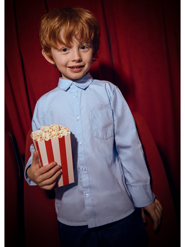 Детска официална риза на райе в светлосин цвят Mayoral