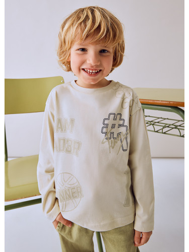 Детска блуза в бежов цвят с щампи Mayoral