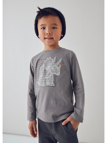 Детска блуза в сив цвят с динозавър светещ в тъмното Мayoral