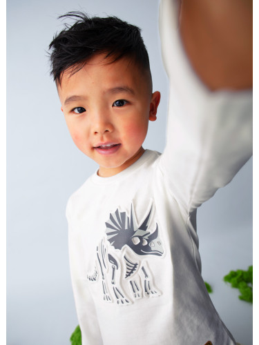 Детска бяла блуза с щампа Mayoral