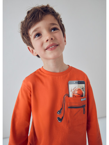 Детска блуза в оранжев цвят с щампa Mayoral