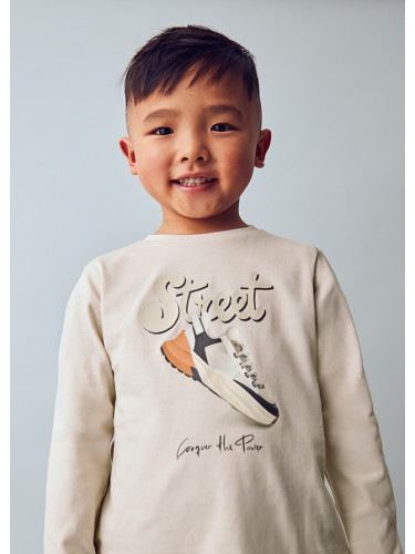 Детска блуза в бежов цвят с щампа Mayoral