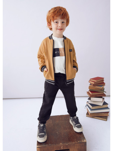 Детски комплект от три части в кафяв цвят с лого Mayoral