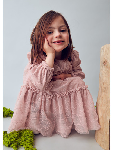 Детска рокля с тюл и къдрички в розов цвят Mayoral
