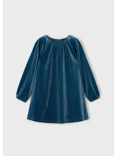 Детска рокля от кадифе в тъмносин цвят Mayoral