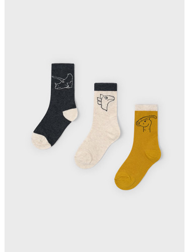Детски комплект три чифта чорапи в цвят горчица Mayoral