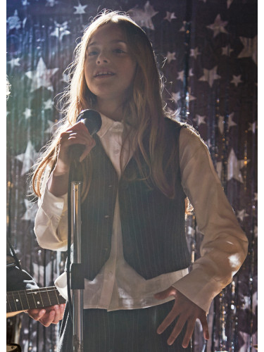 Детски официален елек на райе в графитен цвят Mayoral