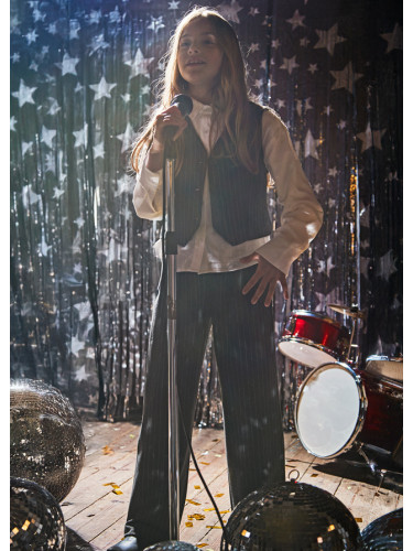 Детски официален панталон на райе в графитен цвят Mayoral