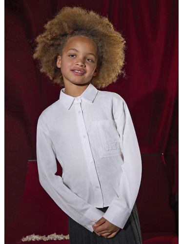 Бяла риза за момиче с джоб Mayoral