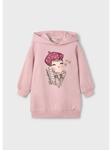 Детска спортна рокля в розово с качулка Mayoral
