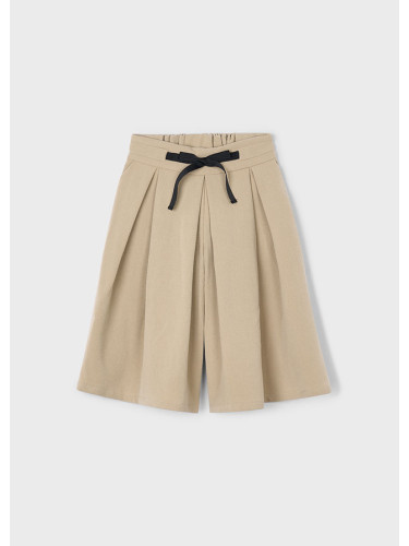 Детски панталон с широк крачол в бежово с черен колан Mayoral