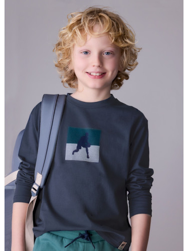 Детска блуза в тъмносин цвят с щампа Mayoral