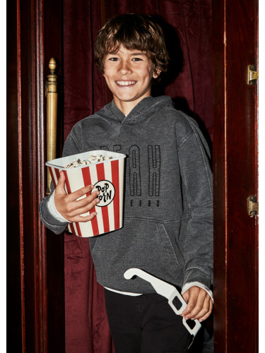 Детски суитшърт в черен цвят с качулка Mayoral