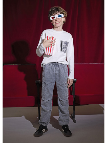 Карго дънки с ластици в сив цвят Mayoral