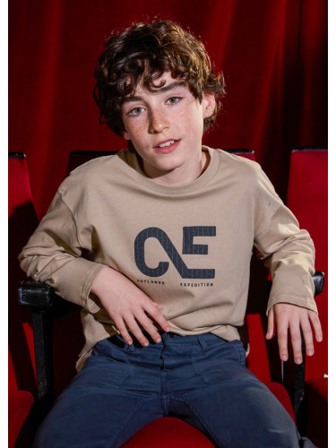 Блуза в бежово с черна щампа Mayoral