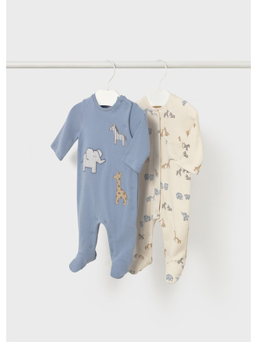 Комплект от два гащеризона в син цвят с животни Mayoral