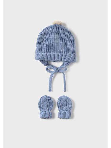 Бебешки комплект от шапка и ръкавици в син цвят Mayoral