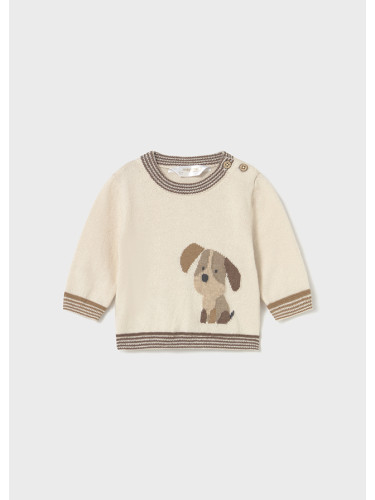 Бебешки пуловер от плетиво в бежов цвят Mayoral