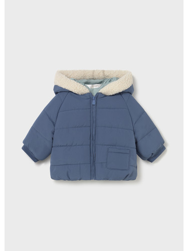 Бебешко двулицево яке в син цвят с пухкава яка Mayoral