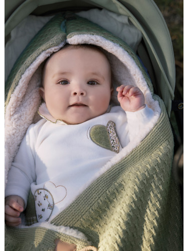 Бебешки подплатен спален чувал в зелен цвят Mayoral