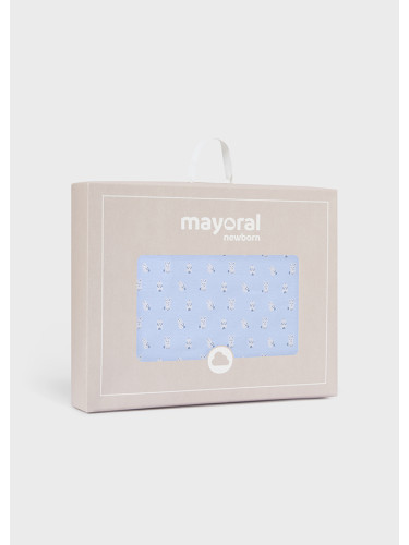 Бебешко одеяло от фино плетиво с мека подплата в светлосин цвят Mayoral