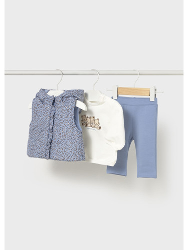 Бебешки комплект от три части с елек в син цвят Mayoral