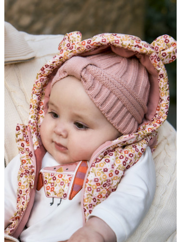 Бебешки коплект шапка и ръкавици от фино плетиво в розов цвят Mayoral