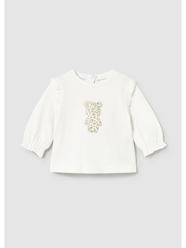 Бебешка блуза в бял цвят с щампа мече Mayoral