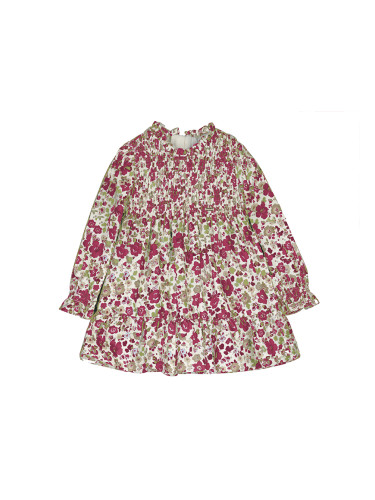 Бебешка разкроена рокля с цветя в червен цвят Mayoral