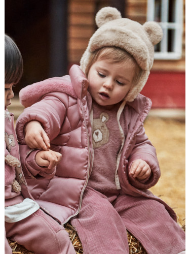 Бебешко дълго зимно яке в розов цвят Mayoral